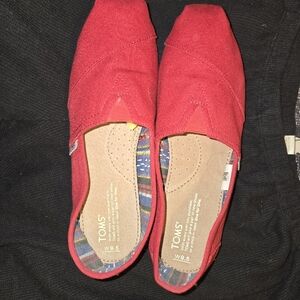Toms Red Slip-On Flats